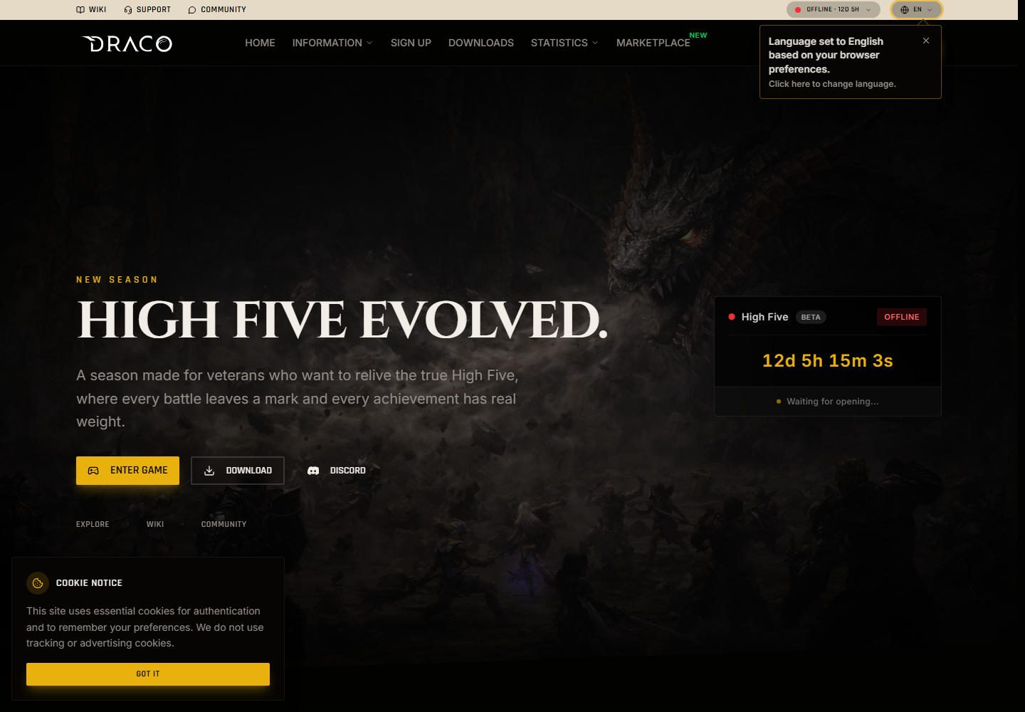 Imagem do site L2 Draco