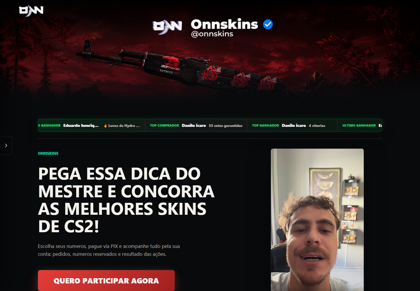 Imagem do site ONNSKINS
